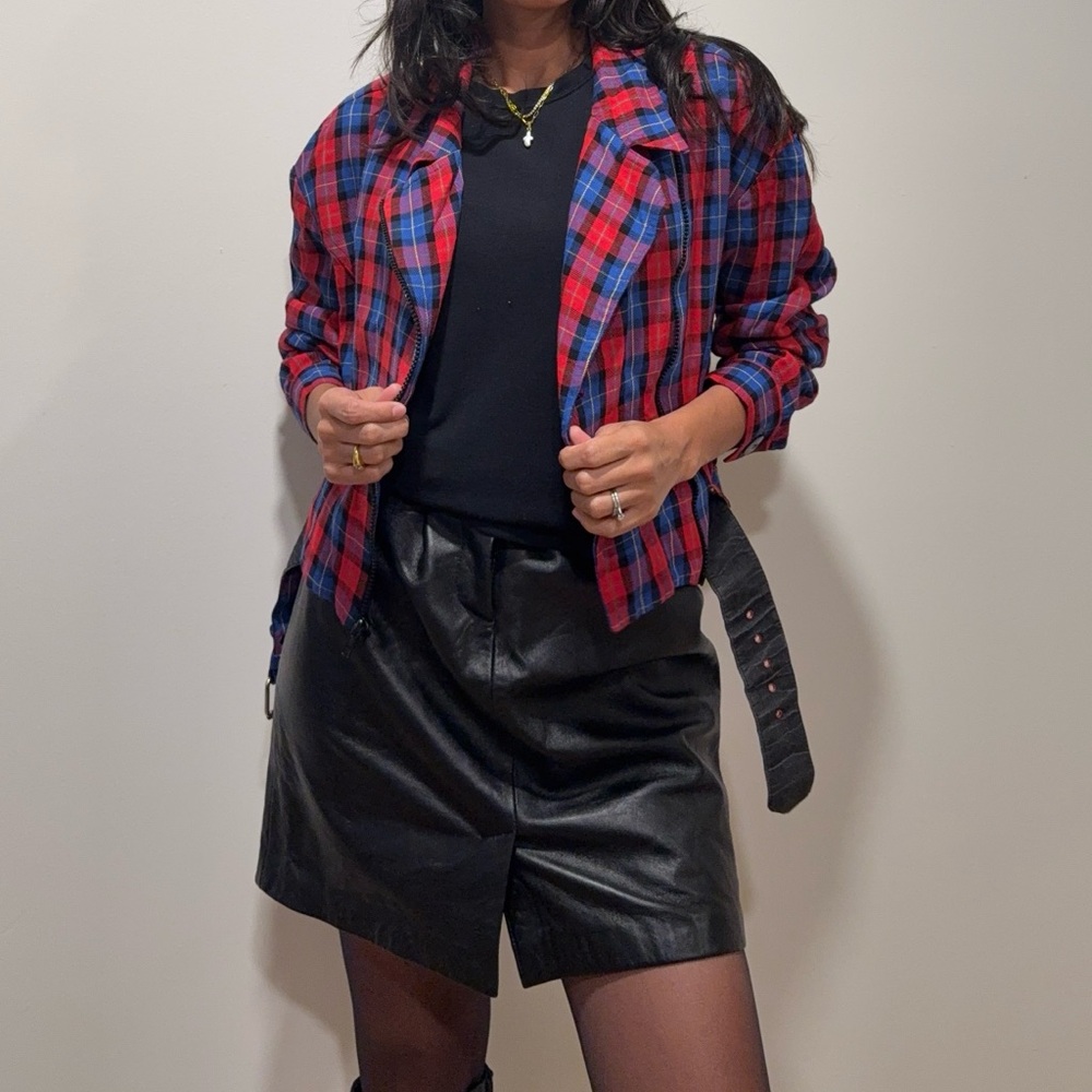 Ann Taylor | Vintage Plaid Cropped Motor Jacket